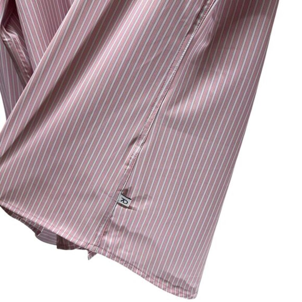 7 Diamonds Shirt Mens Medium Stripe 4-Way Stretch Camden Long Sleeve Button Up - Picture 5 of 11